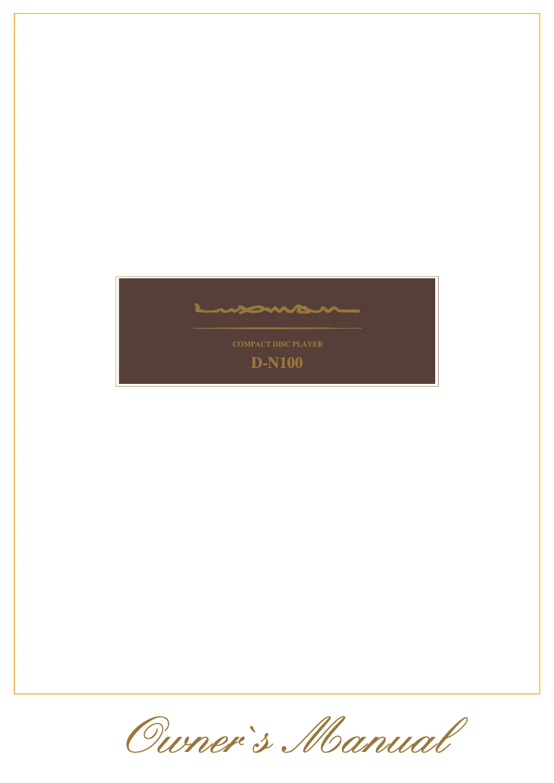 Page n°1 - Manuel utilisateur Luxman D-N100