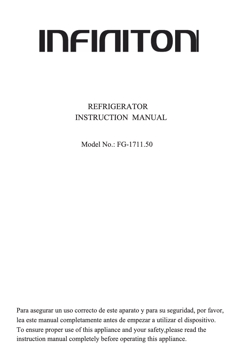 Image de la première page du manuel de l'appareil FG-1711.50