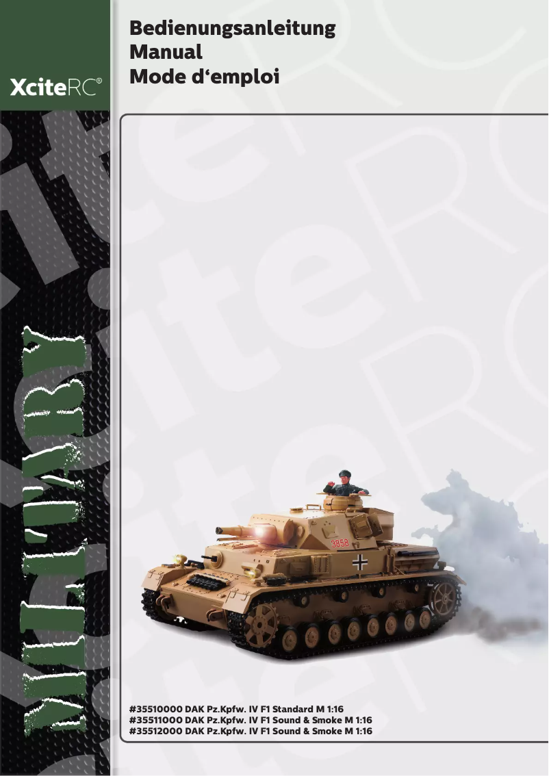 Page n°1 - Manuel utilisateur XciteRC DAK Pz.Kpfw. IV F-1