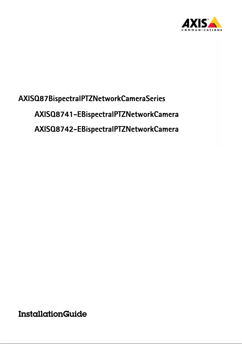 Page 1 de la notice Manuel utilisateur Axis Q8741-E