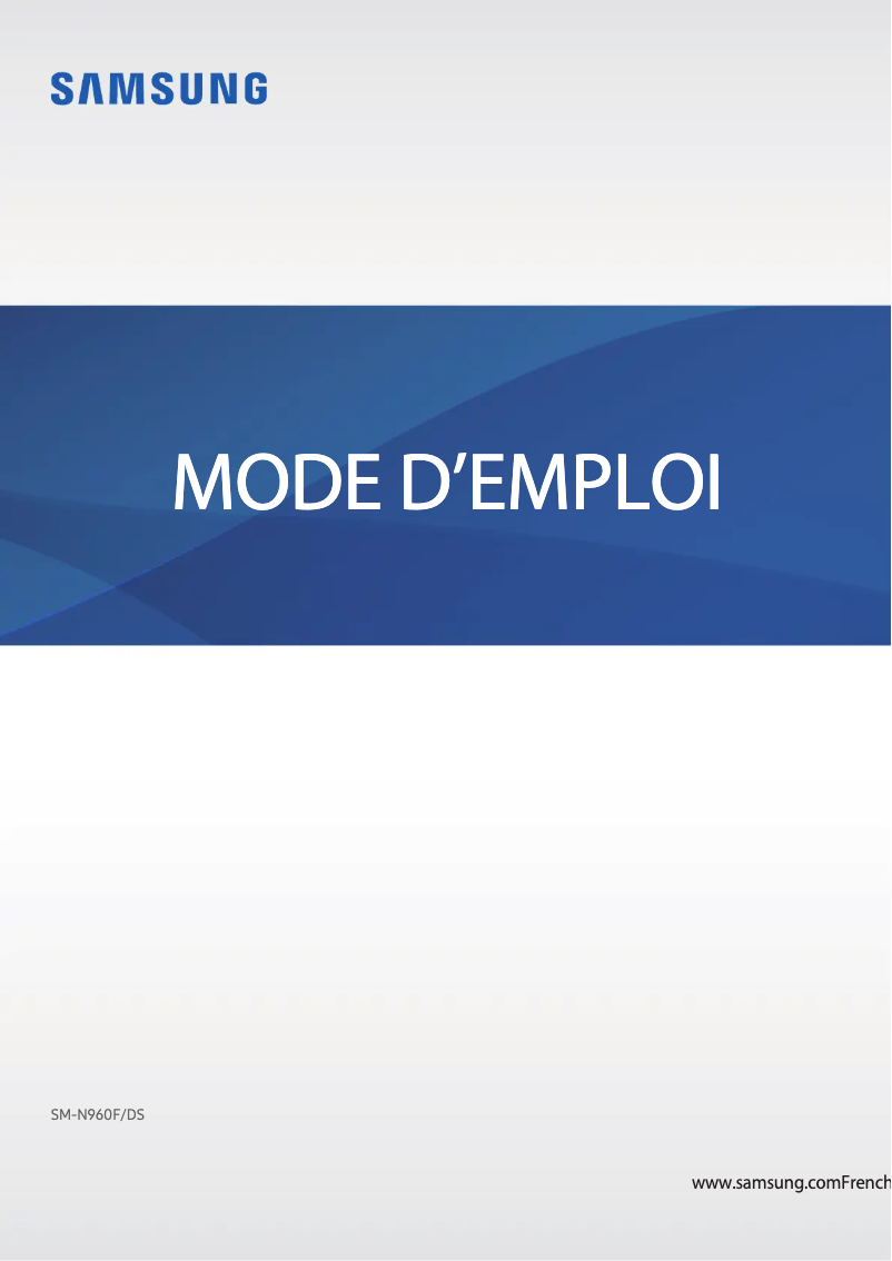 Page 1 de la notice Manuel utilisateur Samsung Galaxy Note 9