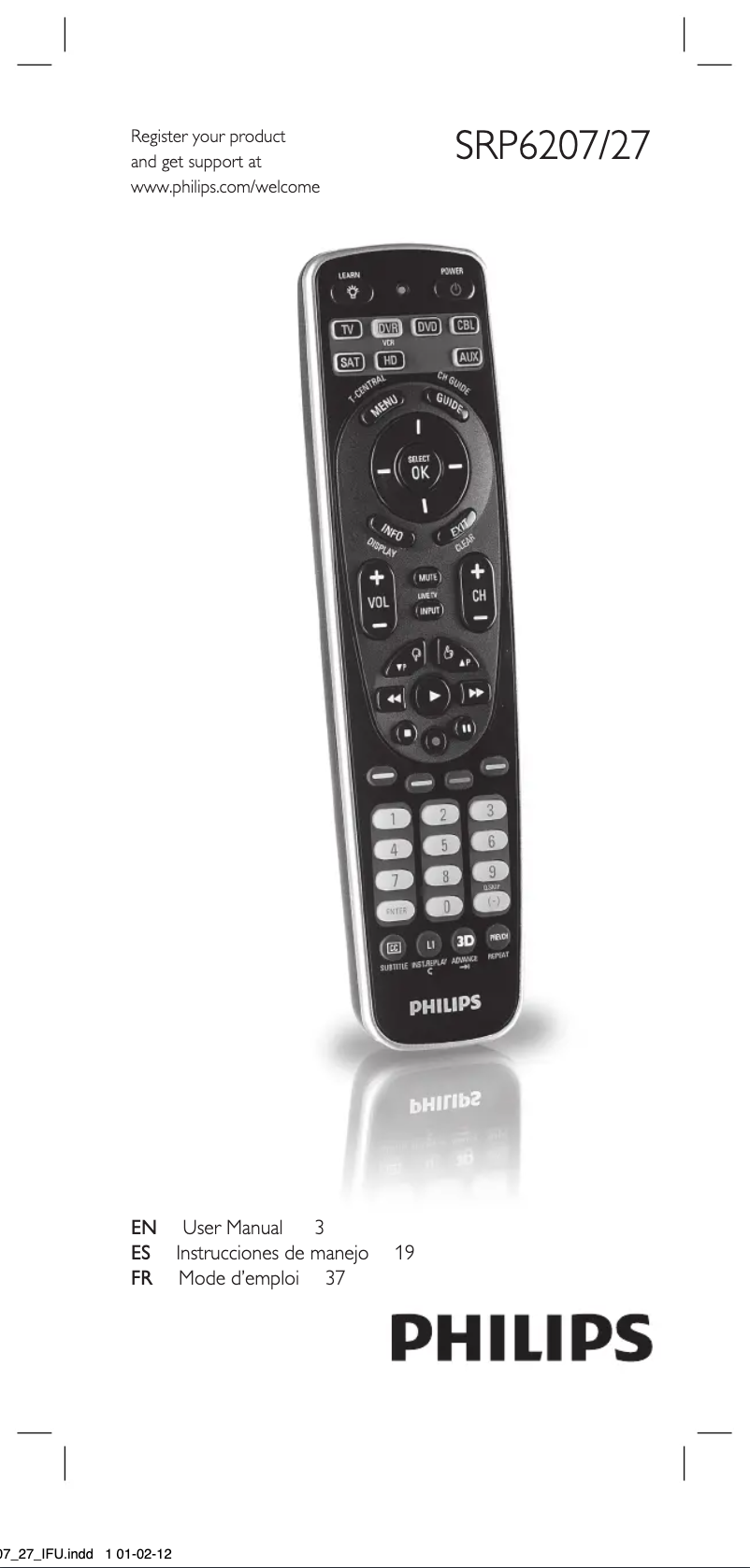 Imagen de la primera página del manual del dispositivo SRP6207