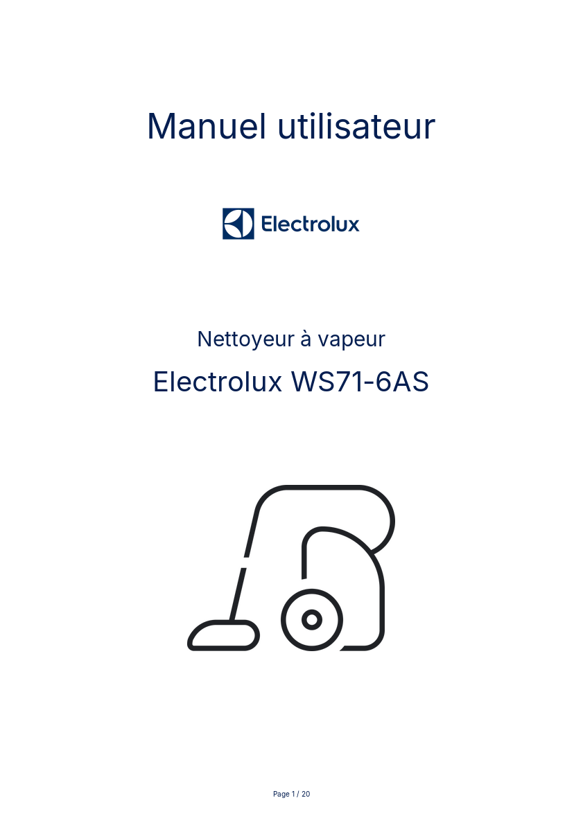 Image de la première page du manuel de l'appareil WS71-6AS