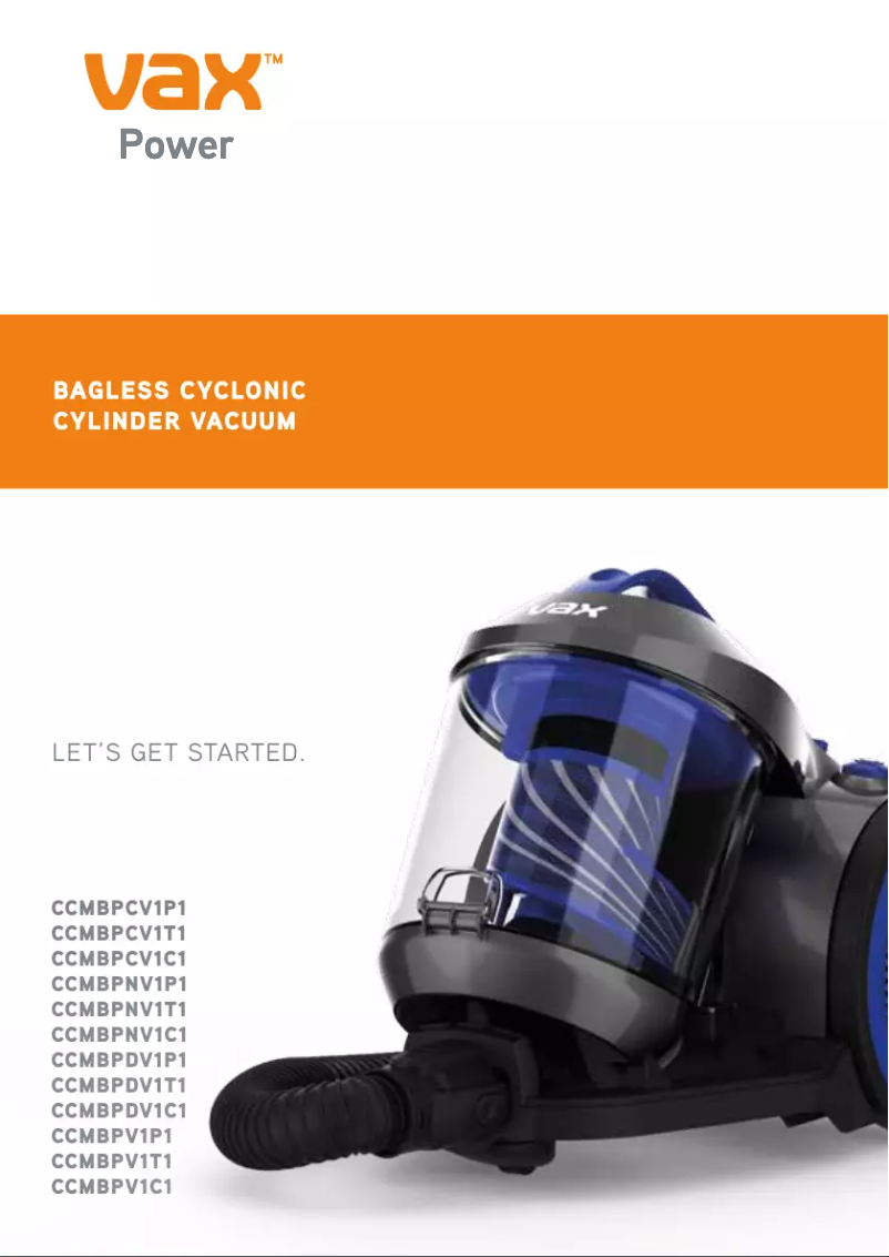 Page 1 de la notice Manuel utilisateur Vax Power CCMBPDV1C1