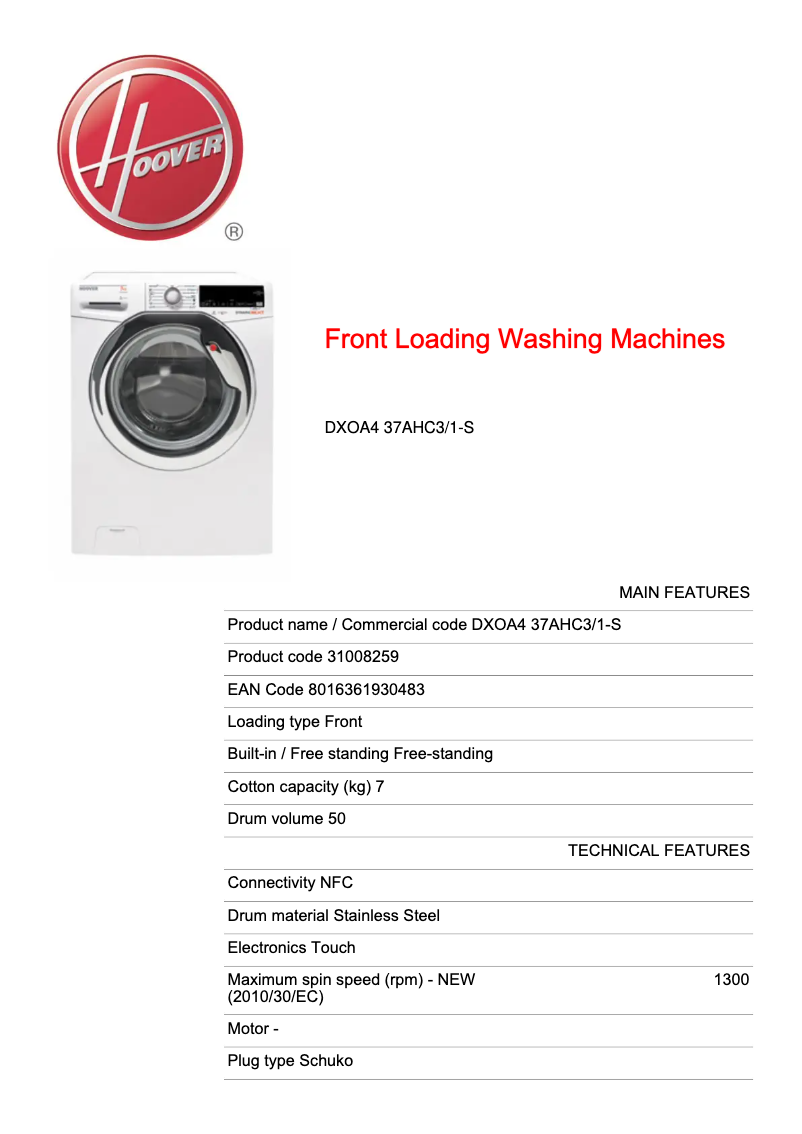 Image de la première page du manuel de l'appareil Dynamic Next DXOA4 37AHC3/1-S