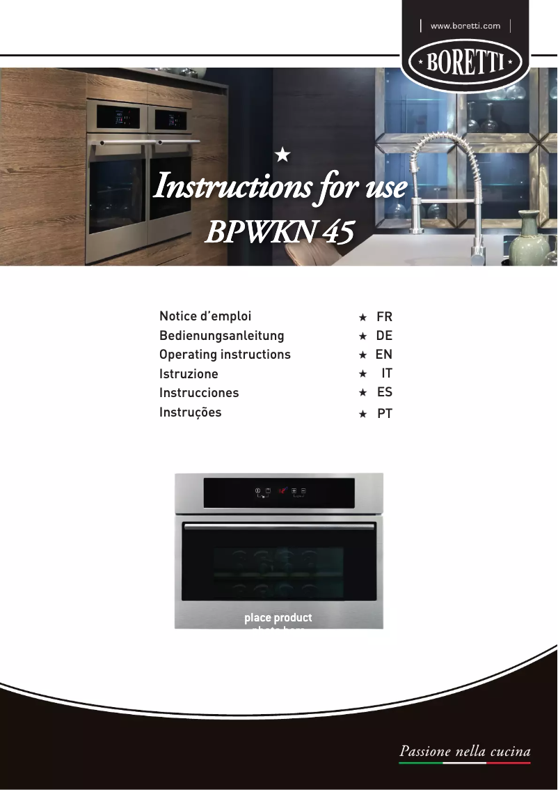 Page 1 de la notice Manuel utilisateur Boretti BPWKN45ZWGLL