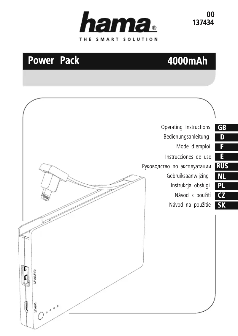 Page n°1 - Manuel utilisateur Hama 137434