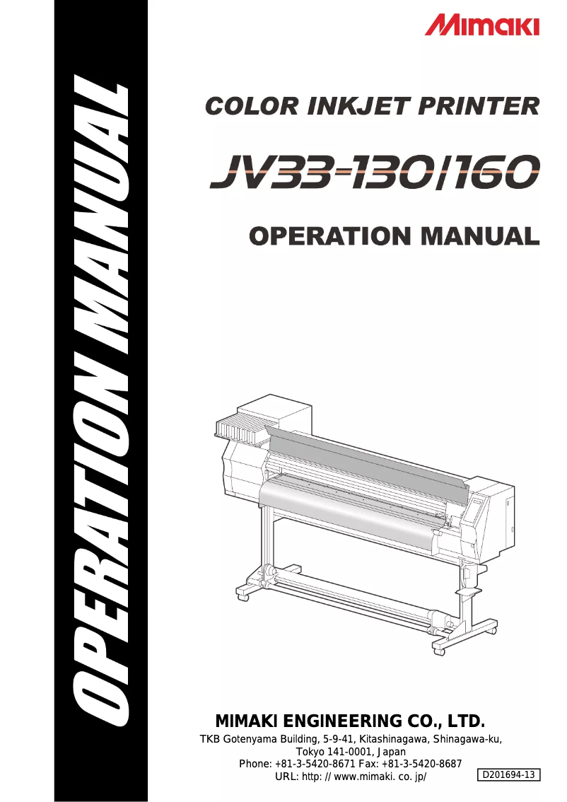 Page 1 de la notice Manuel utilisateur Mimaki JV33-130