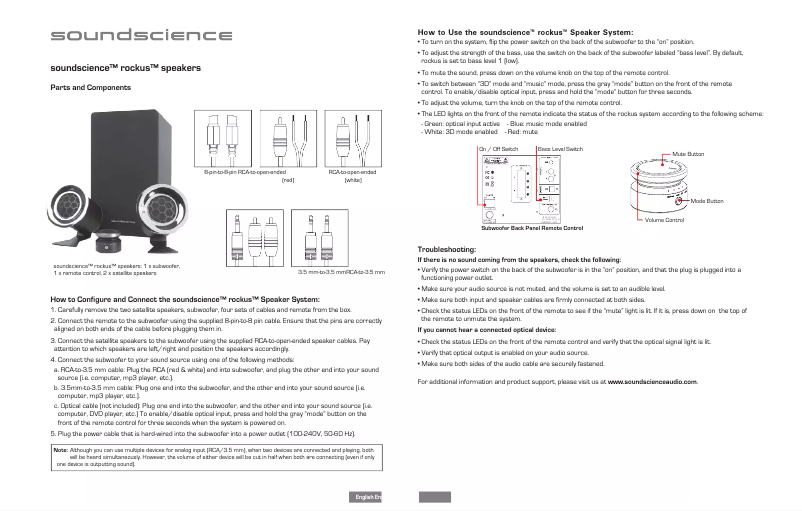 Page n°1 - Manuel utilisateur Antec Rockus 3D 2.1