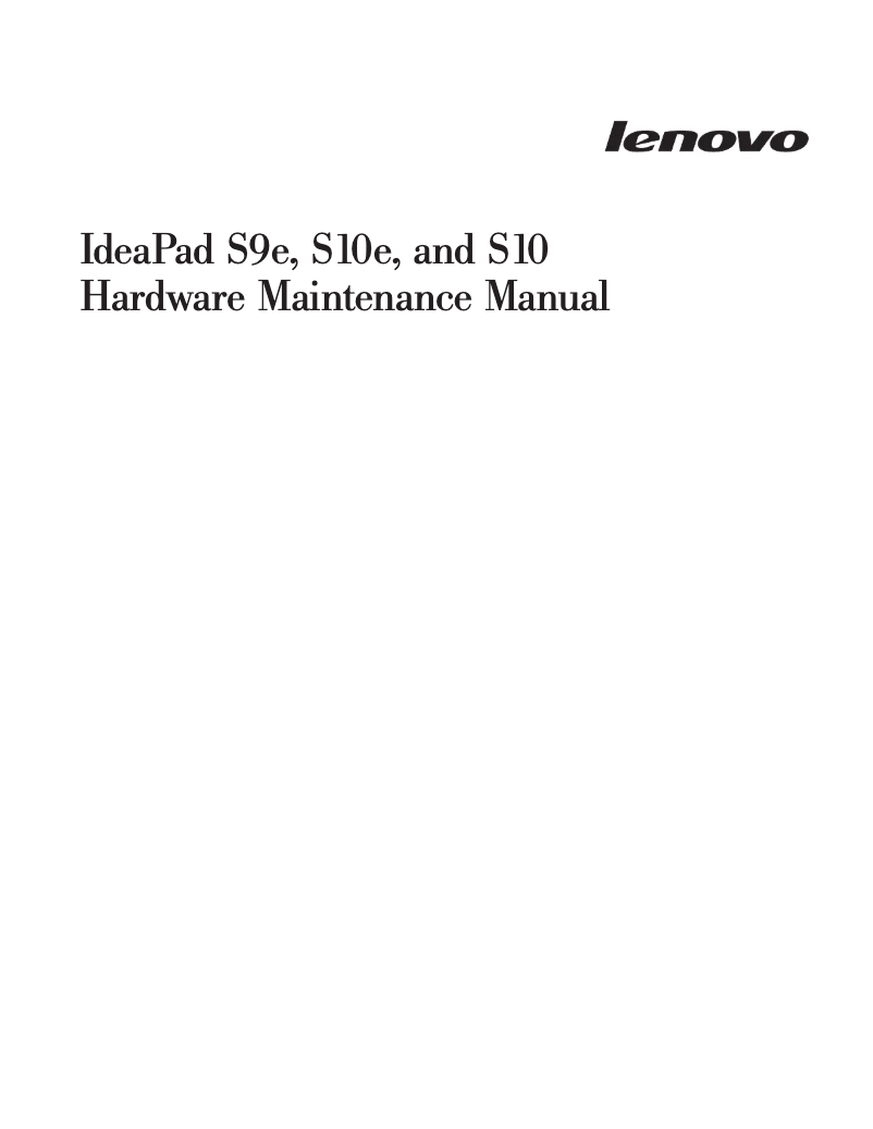 Page 1 de la notice Manuel utilisateur Lenovo IdeaPad S9e