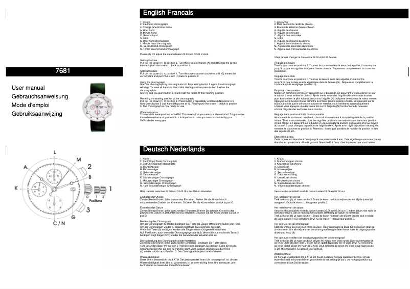 Page 1 de la notice Manuel utilisateur Davis 7681