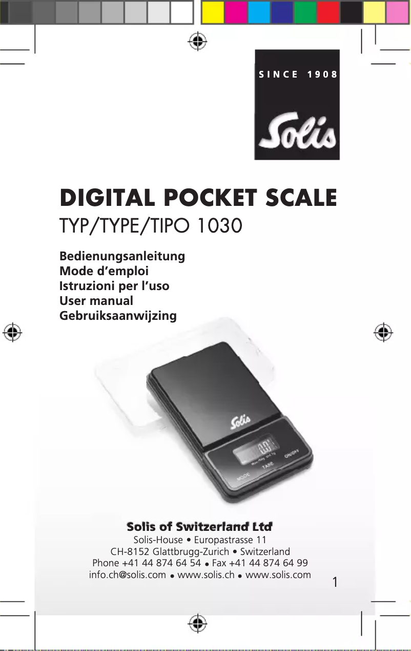 Page 1 de la notice Manuel utilisateur Solis 1030
