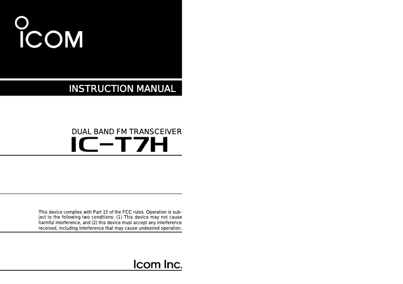 Image de la première page du manuel de l'appareil IC-T7H