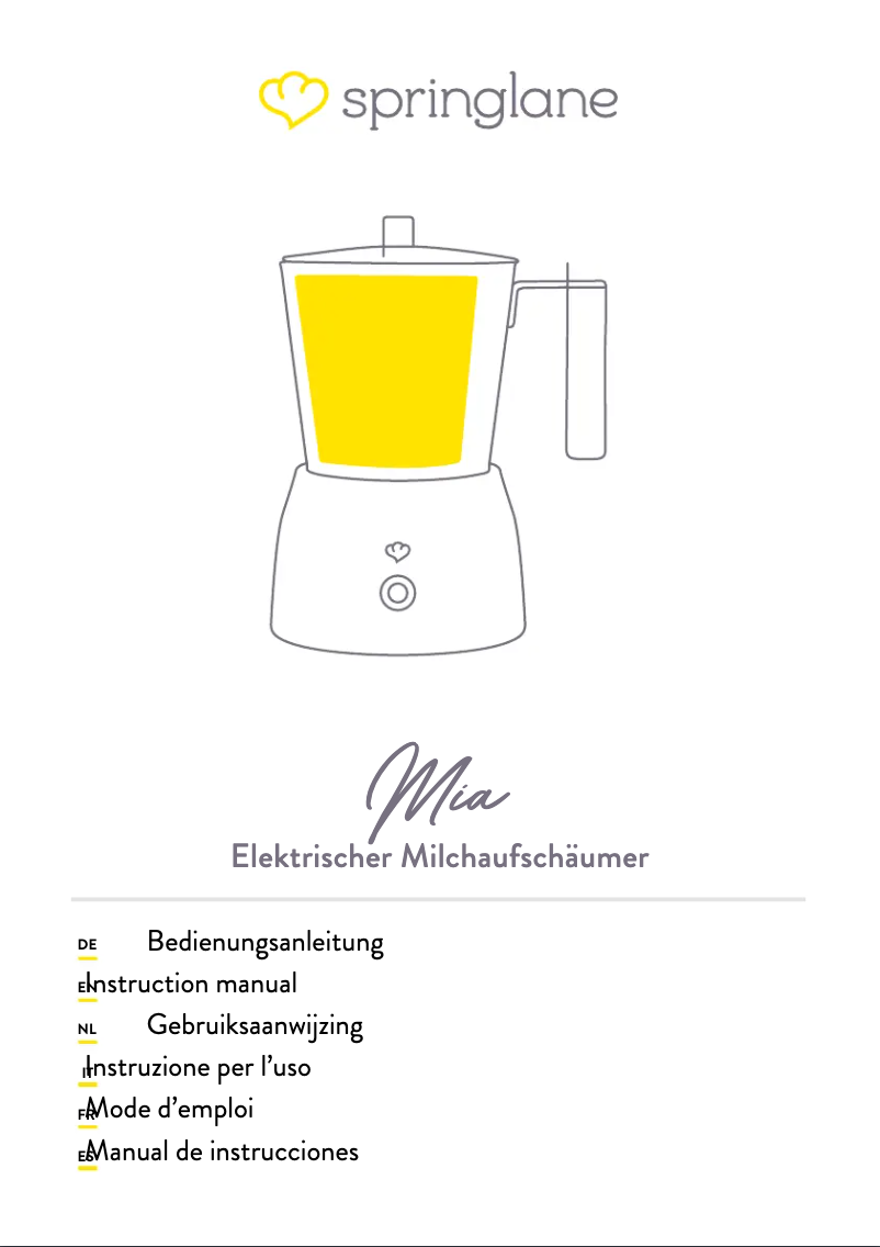 Page 1 de la notice Manuel utilisateur Springlane Mia