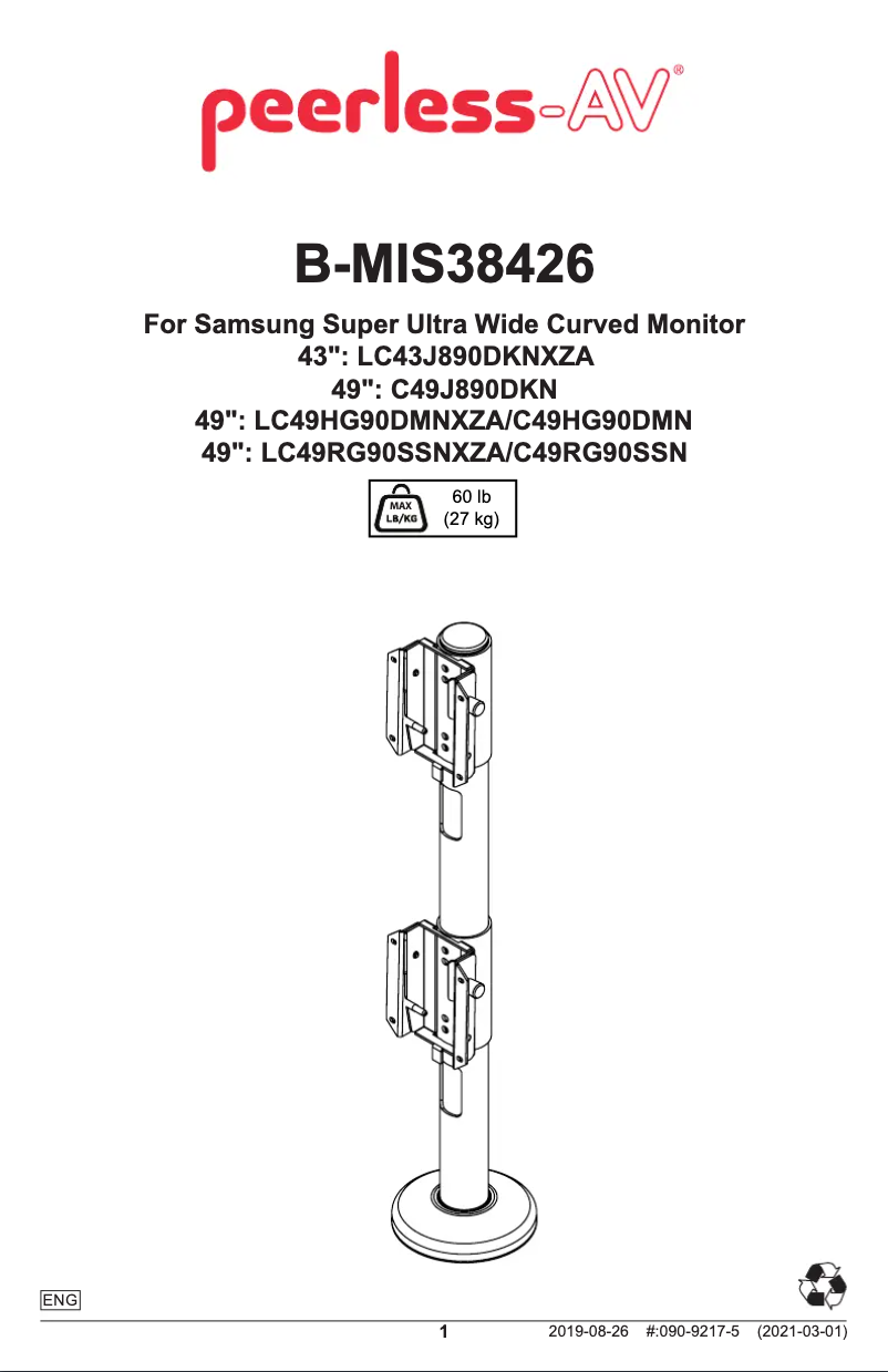 Página 1 del manual Manual de usuario Peerless-AV B-MIS38426