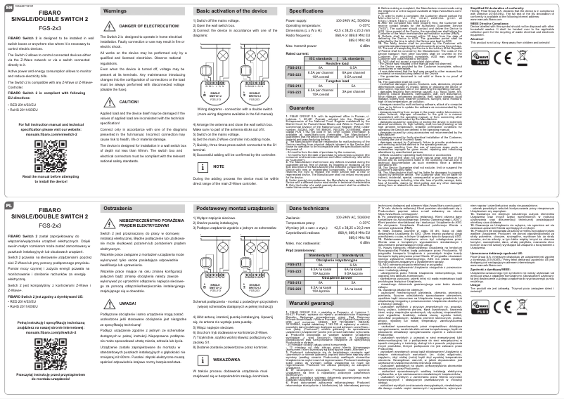 Image de la première page du manuel de l'appareil FGS-213