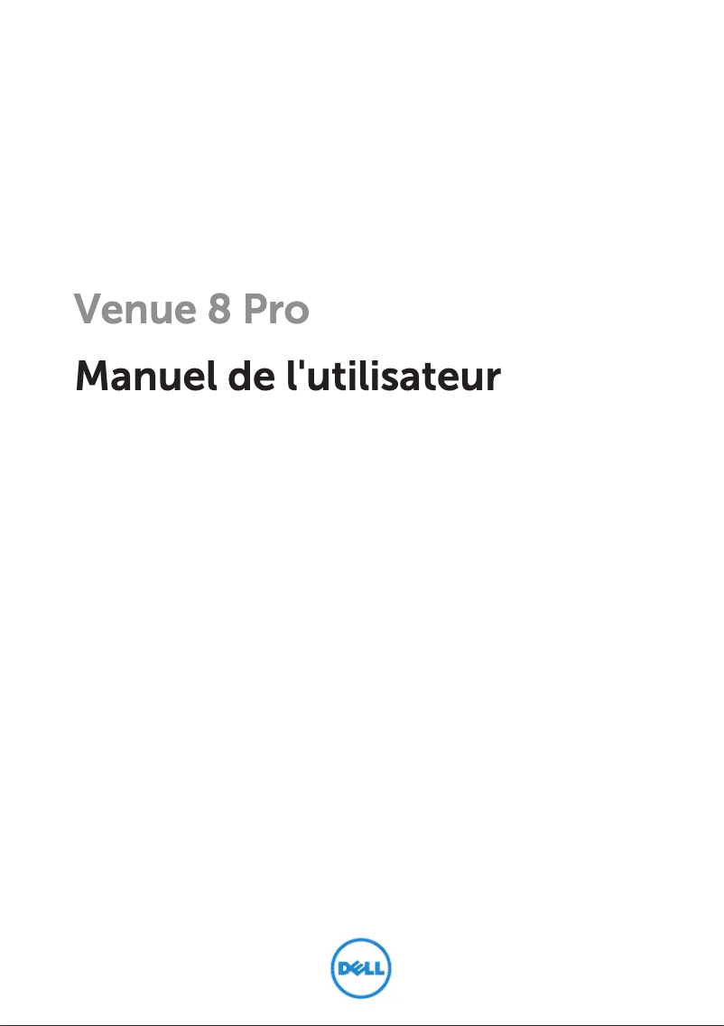 Image de la première page du manuel de l'appareil Venue 8 Pro