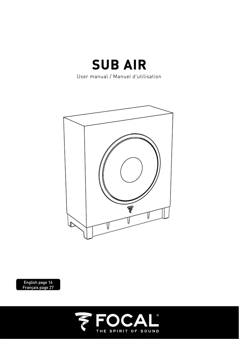 Page n°1 - Manuel utilisateur Focal Dome