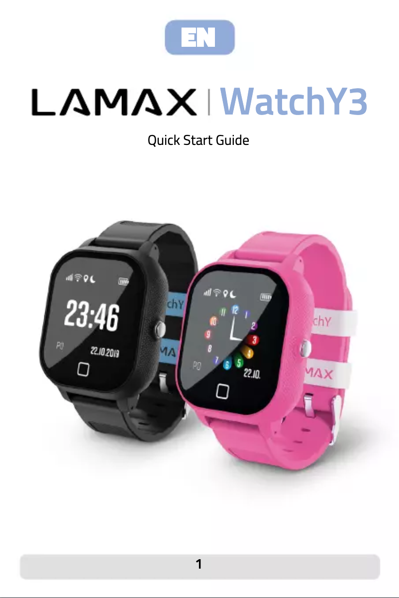 Page 1 de la notice Manuel utilisateur Lamax WatchY3