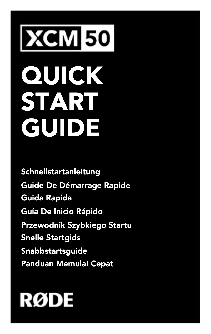 Page n°1 - Manuel utilisateur Røde XCM-50