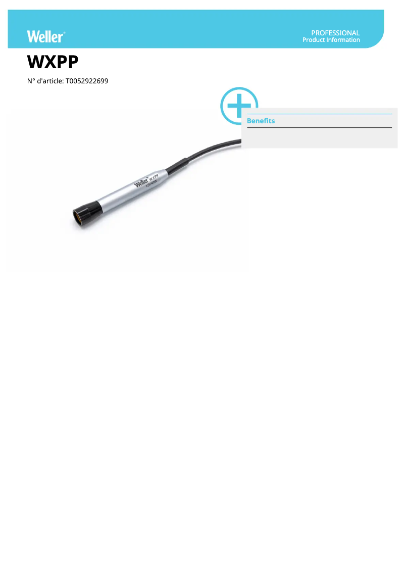 Page n°1 - Fiche technique Weller WXPP