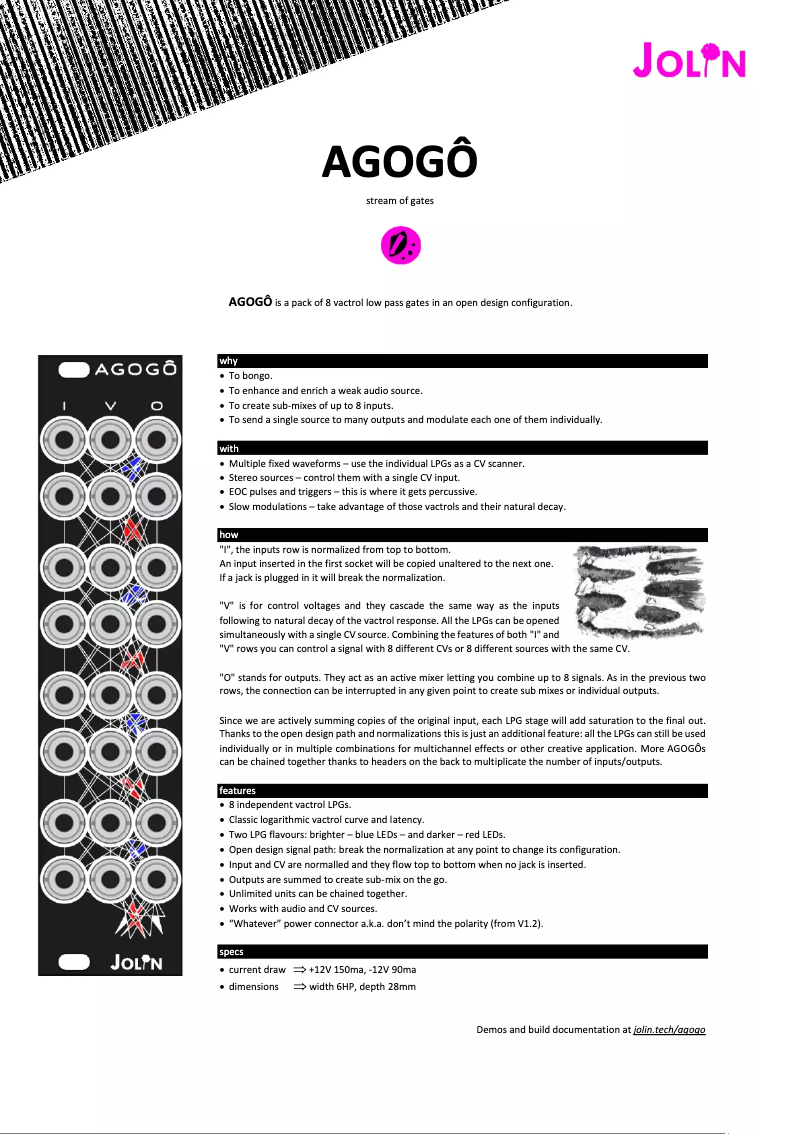 Page 1 de la notice Manuel utilisateur Jolin Agogo