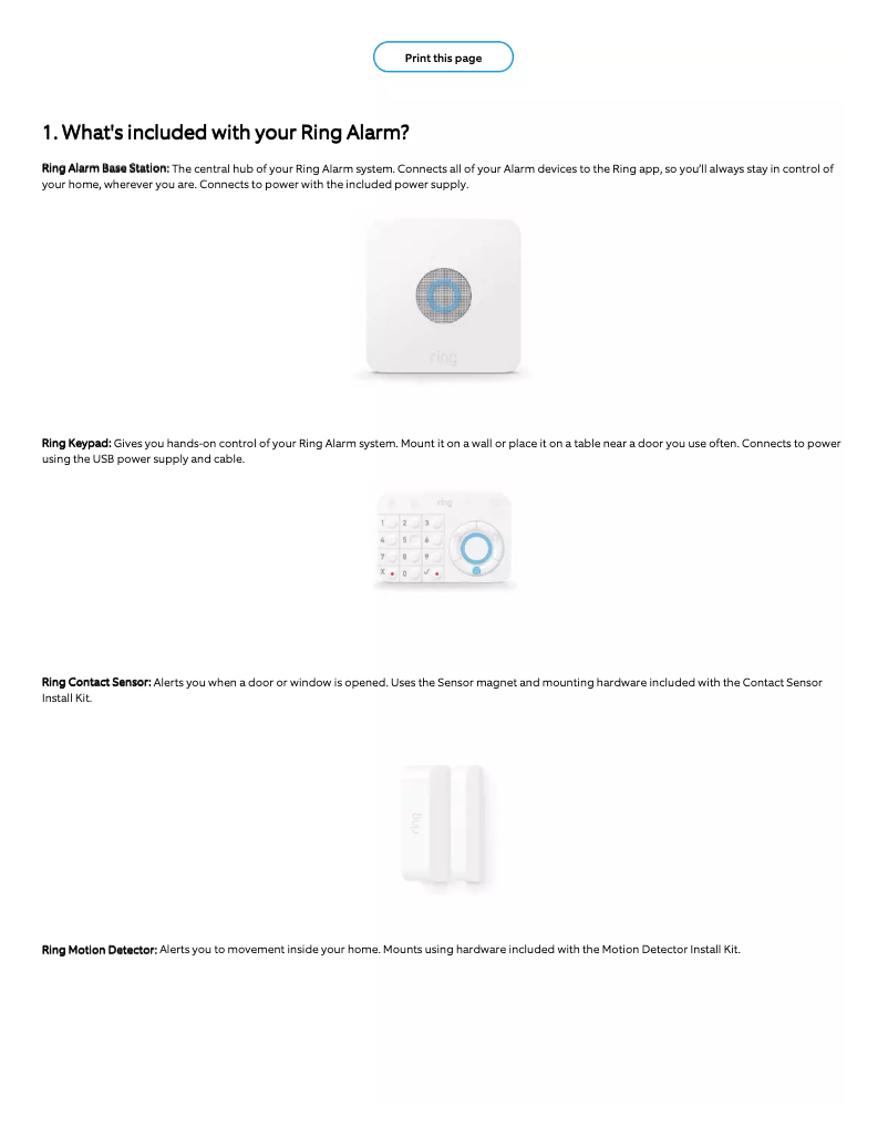 Page 1 de la notice Manuel utilisateur Ring Contact Sensor