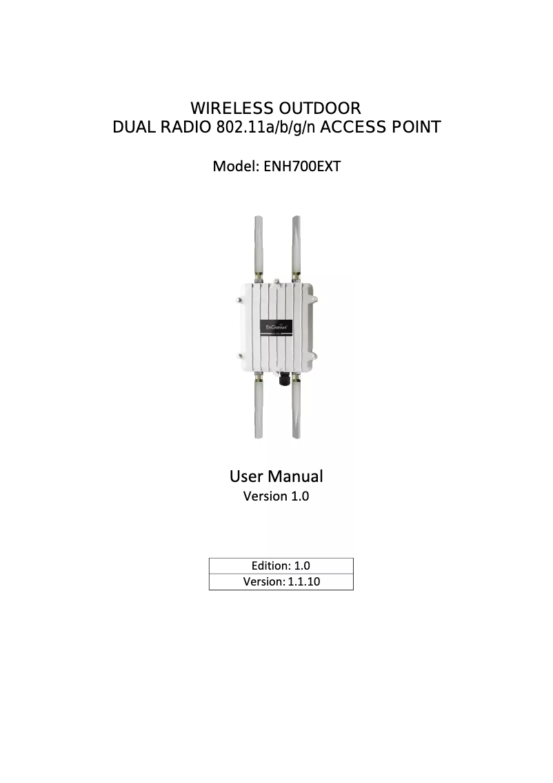 Image de la première page du manuel de l'appareil ENH700EXT
