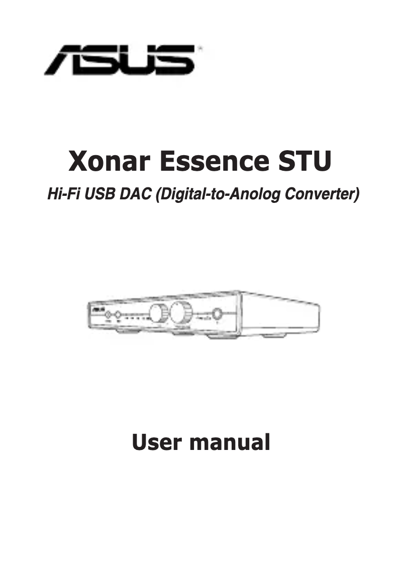 Image de la première page du manuel de l'appareil Xonar Essence STU