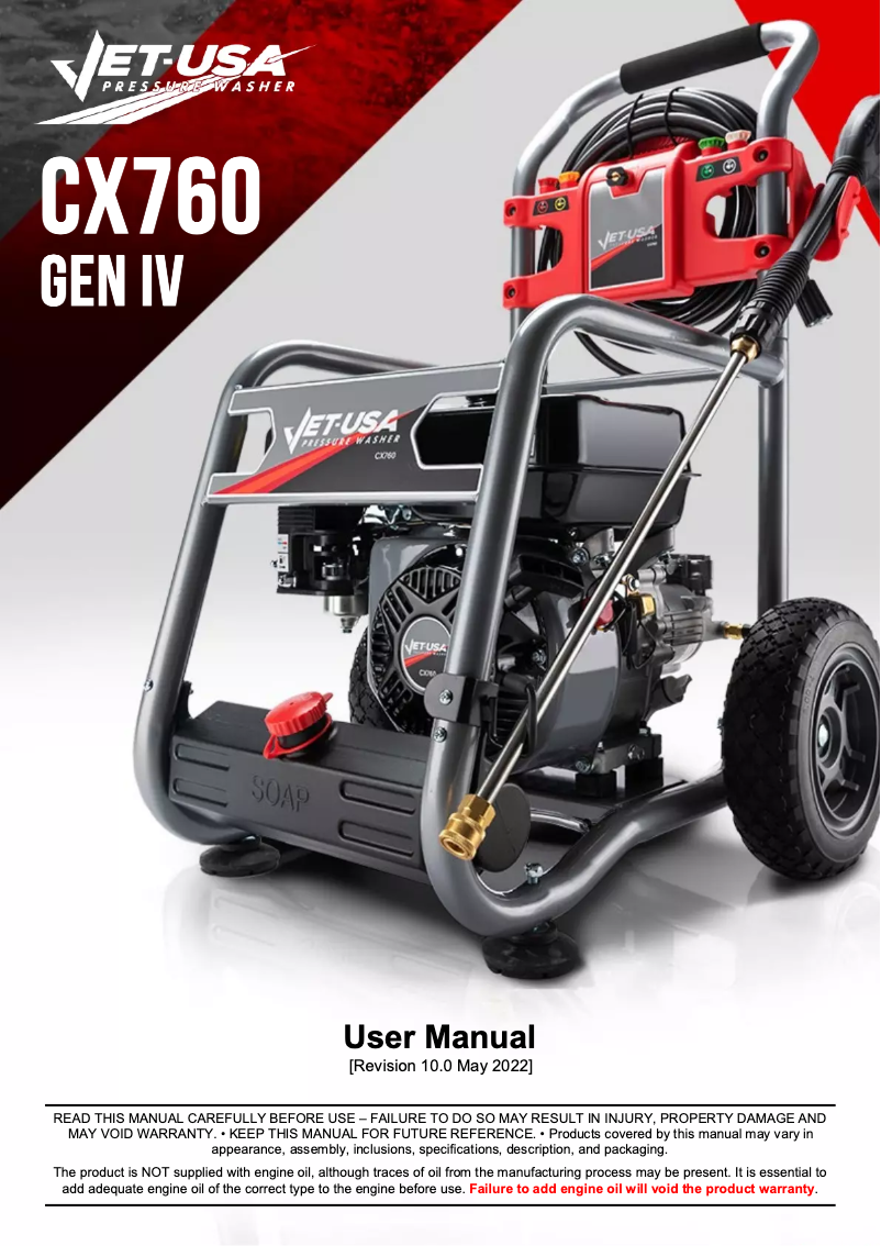 Page n°1 - Manuel utilisateur Jet-USA CX760 Gen IV