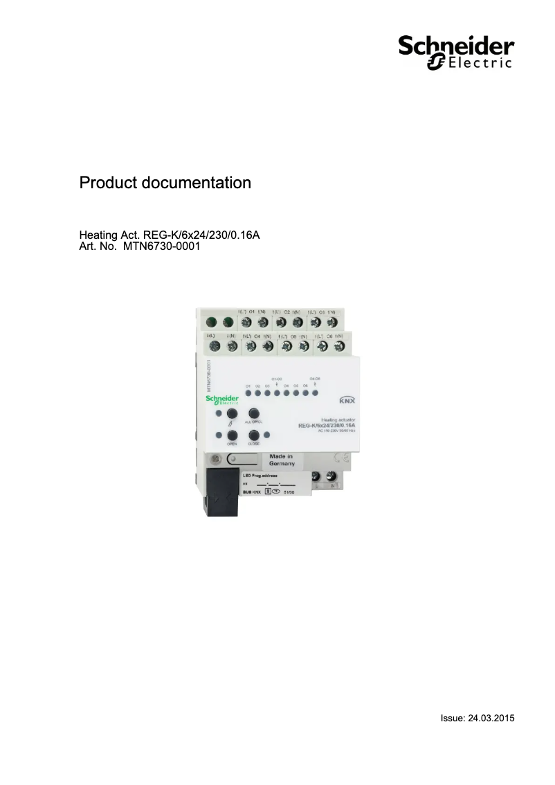 Page 1 de la notice Manuel utilisateur Schneider MTN6730-0001