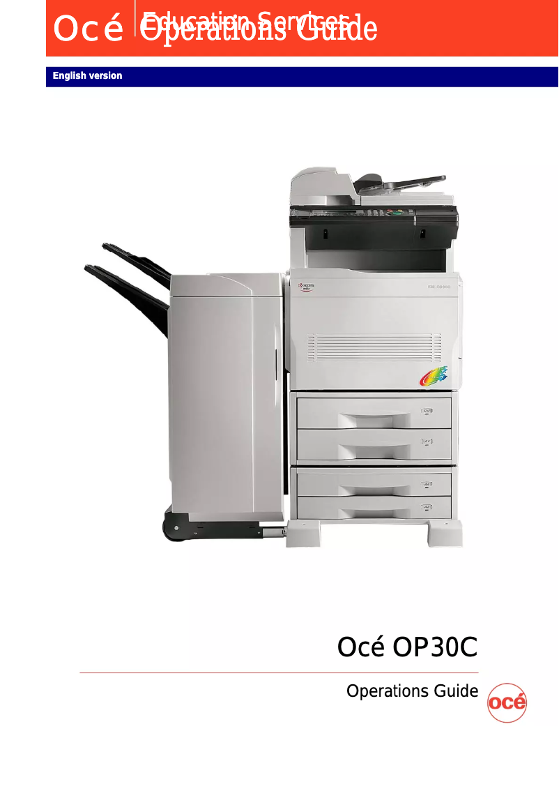 Page n°1 - Manuel utilisateur Océ OP30C