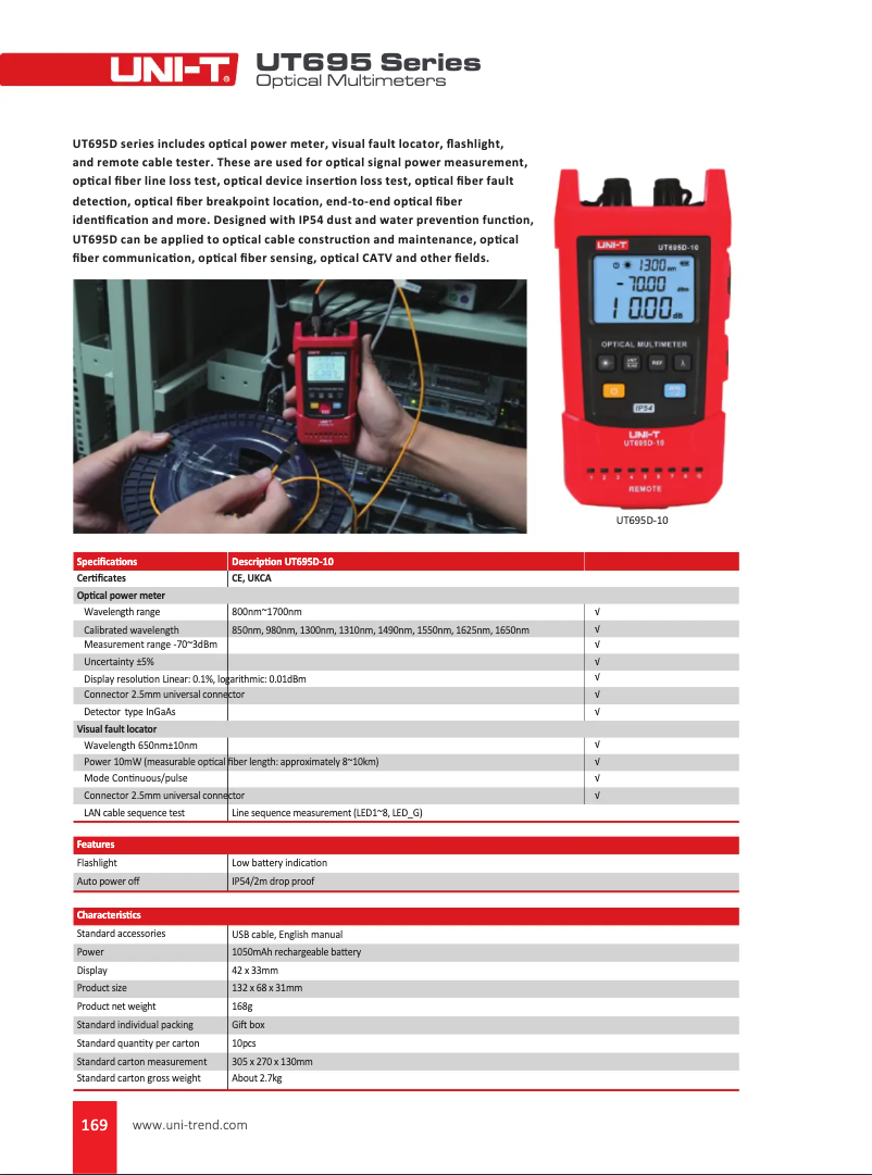 Image de la première page du manuel de l'appareil UT695D-10