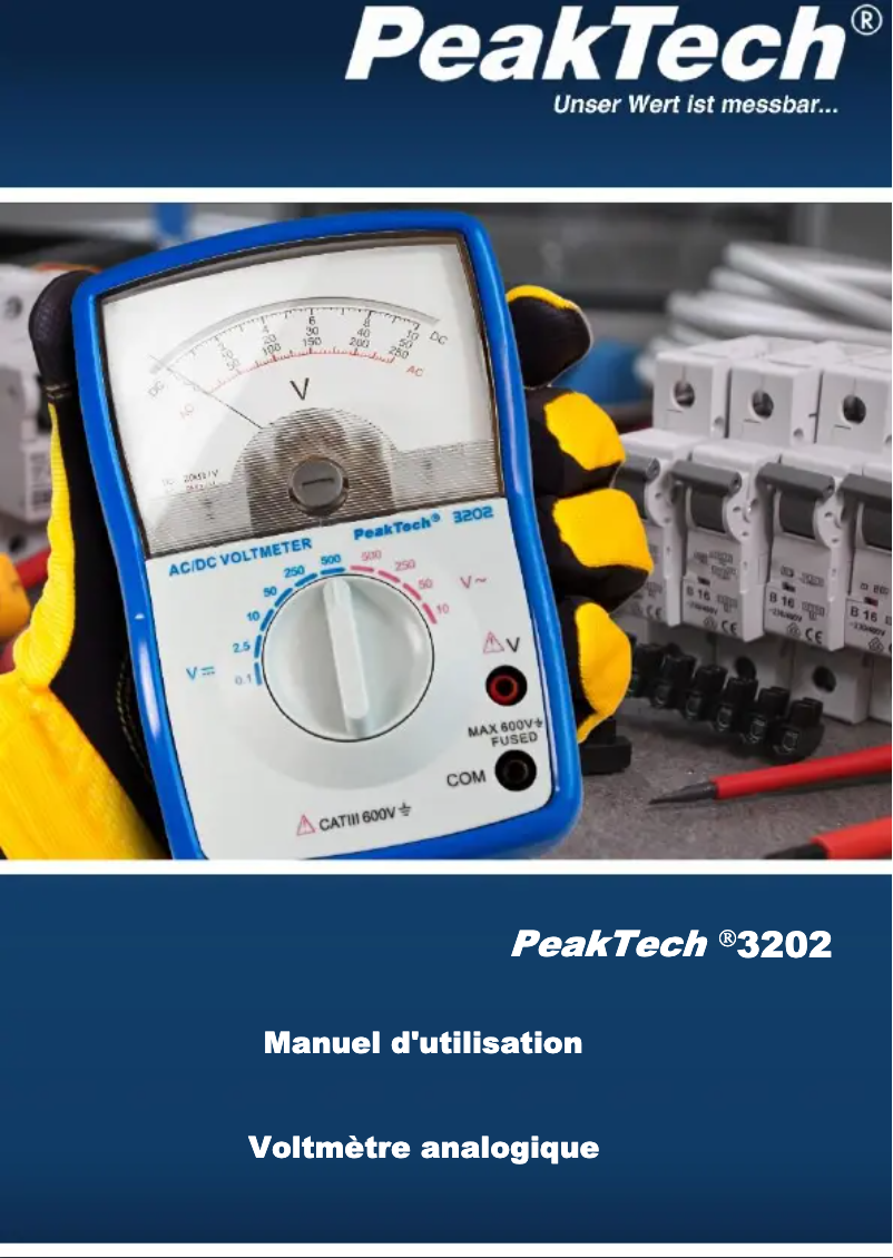 Page n°1 - Manuel utilisateur PeakTech 3202