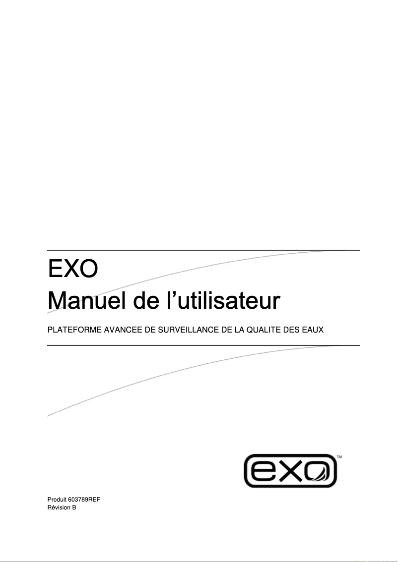 Page n°1 - Manuel utilisateur YSI EXO Total Algae