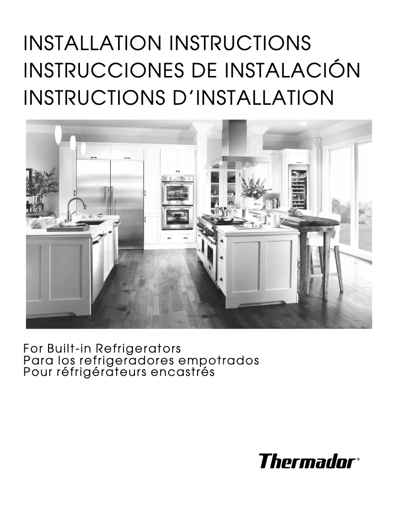 Page 1 de la notice Guide d'installation Thermador T48BD820NS