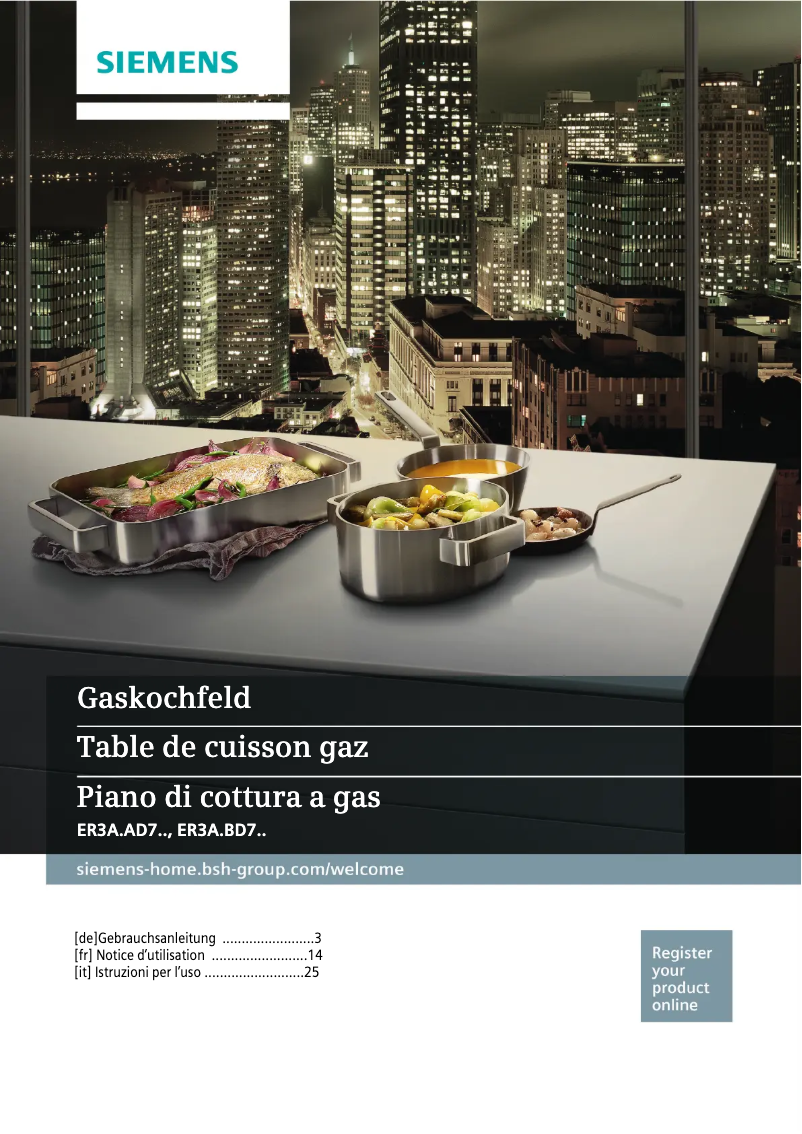 Page n°1 - Manuel utilisateur Siemens ER3A6AD70N