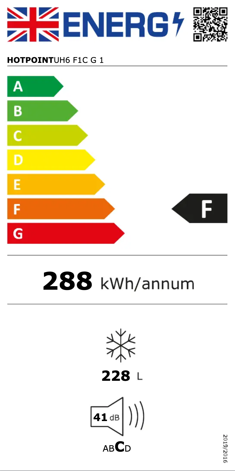 Page n°1 - Label énergétique Hotpoint UH6 F1C G 1