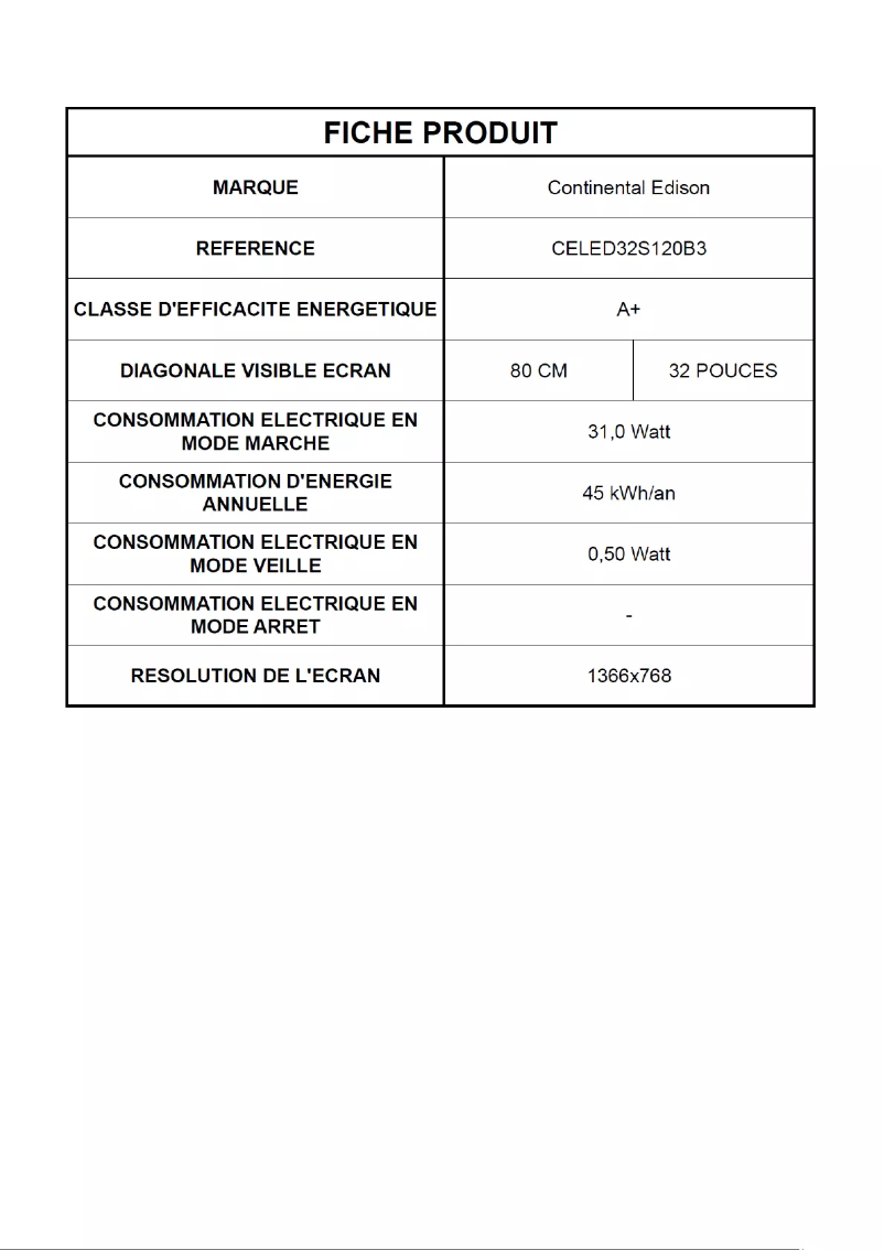 Image de la première page du manuel de l'appareil CELED32S120B3