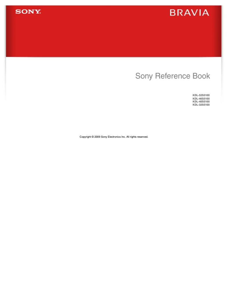 Page n°1 - Manuel utilisateur Sony Bravia KDL-40S5100