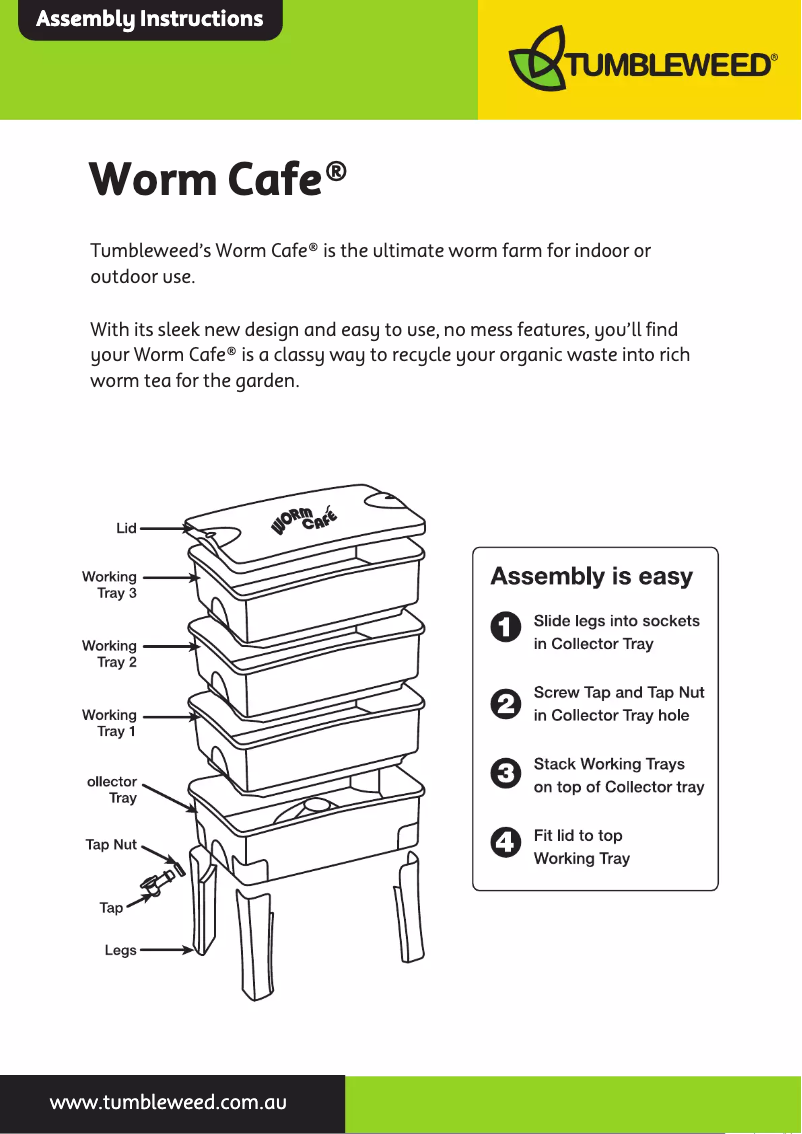 Image de la première page du manuel de l'appareil Worm Cafe