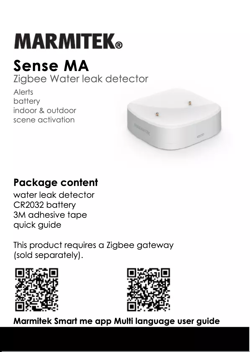 Page 1 de la notice Manuel utilisateur Marmitek Sense MA