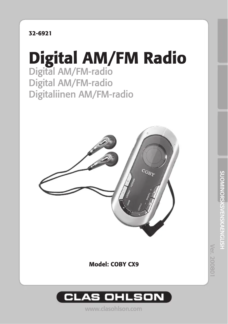 Page 1 de la notice Manuel utilisateur Coby CX9