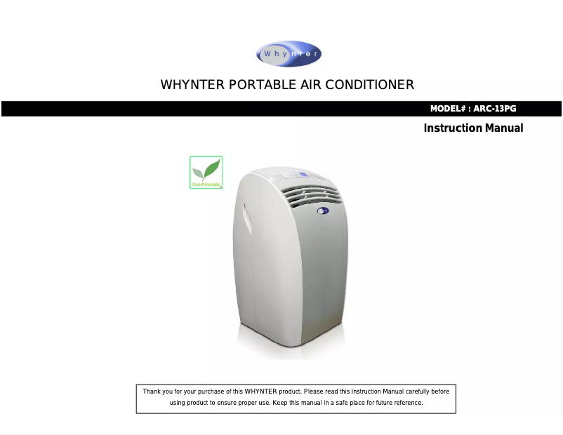 Image de la première page du manuel de l'appareil ARC-13PG