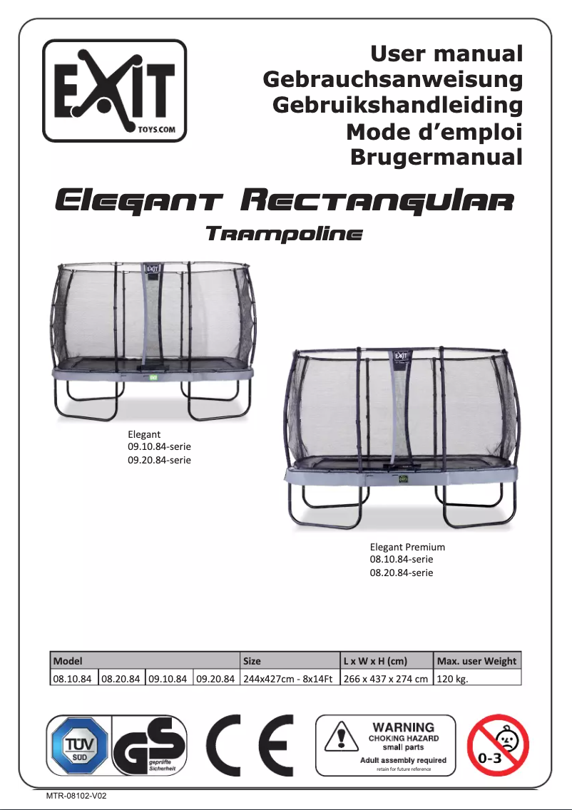 Page 1 of the manual User Manual EXIT Elegant Economy 244 x 427 cm