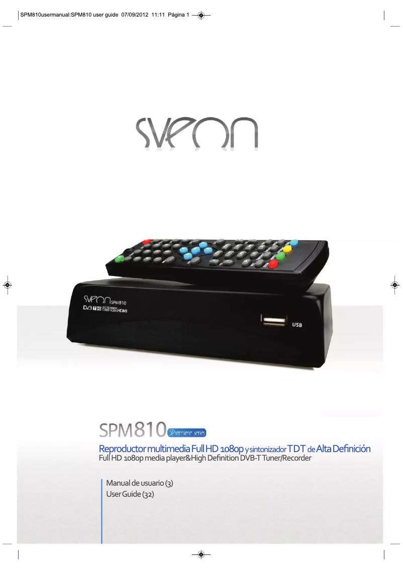 Page n°1 - Manuel utilisateur Sveon SPM810