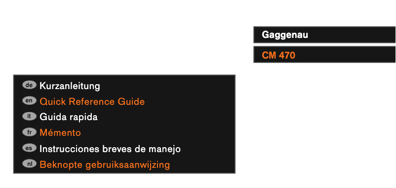 Page 1 de la notice Fiche technique Gaggenau CM470112