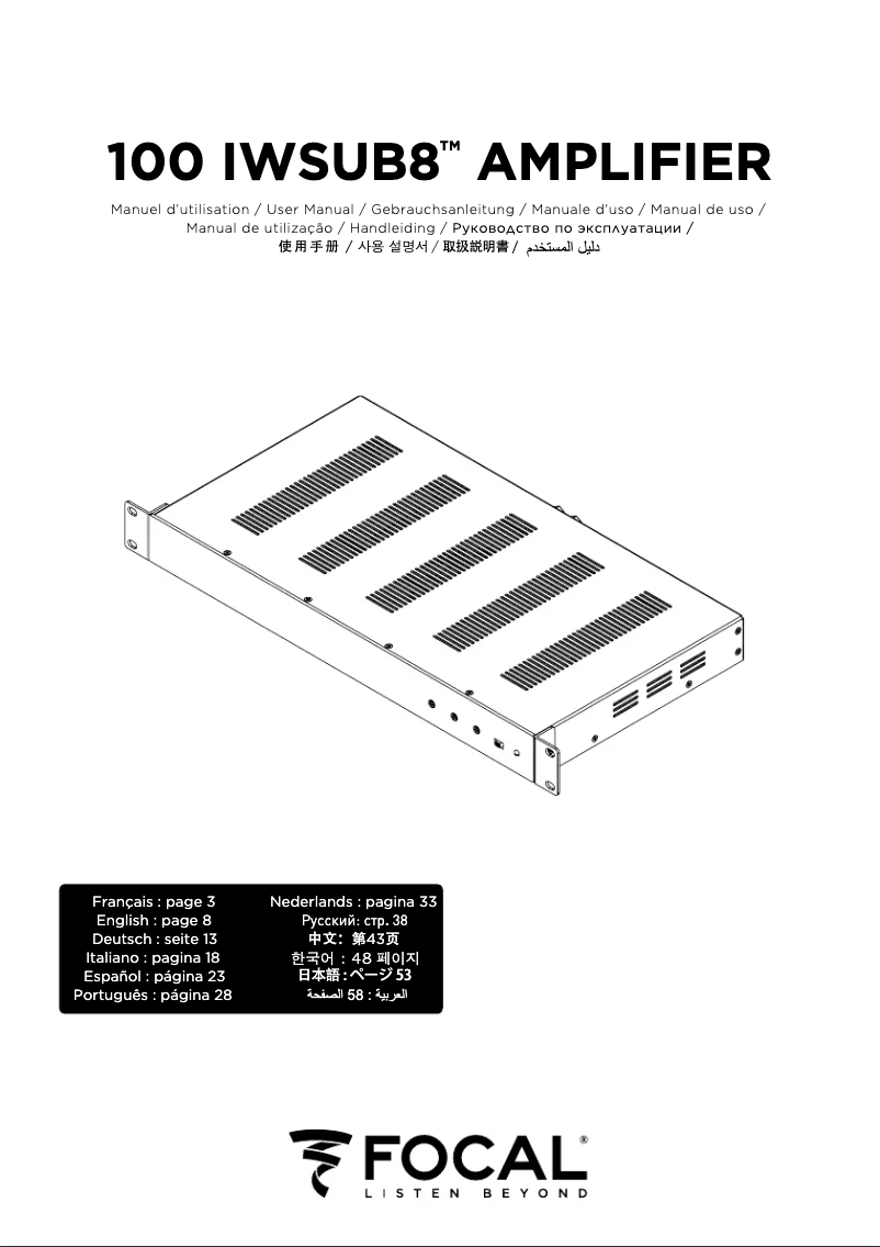 Página 1 del manual Manual de usuario Focal 100 IWSUB8