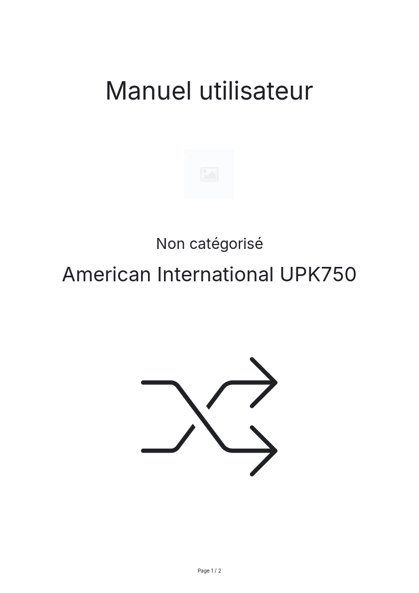 Image de la première page du manuel de l'appareil UPK750