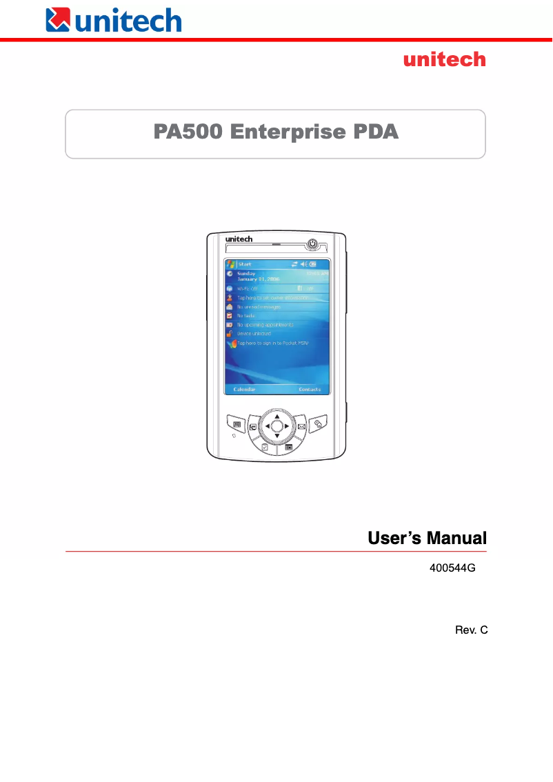 Imagen de la primera página del manual del dispositivo PA500